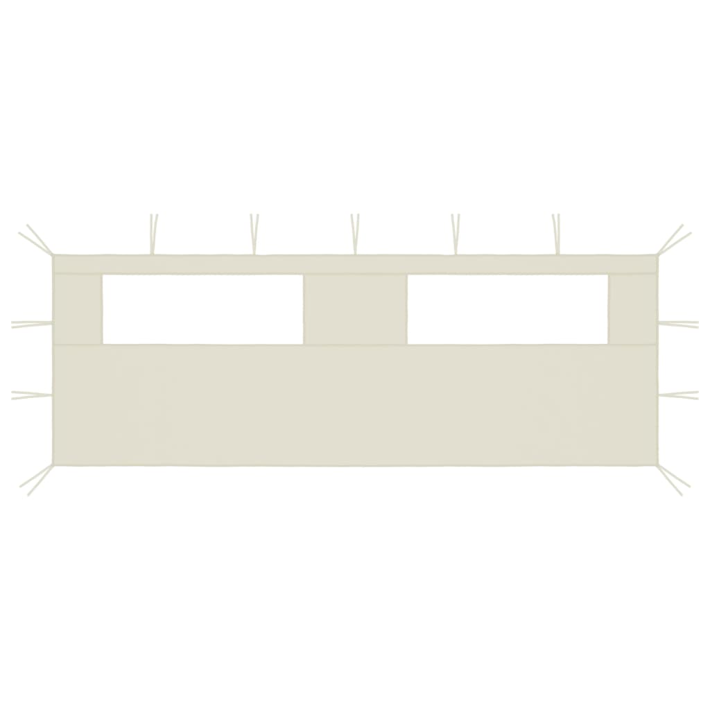 Nojumes sāna siena ar logiem, krēmkrāsas, 6x2m