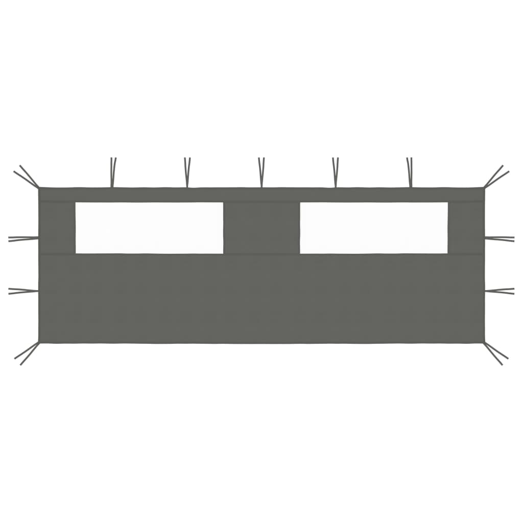 Sānu lapenes siena ar logiem, antracīta krāsā, 6x2m