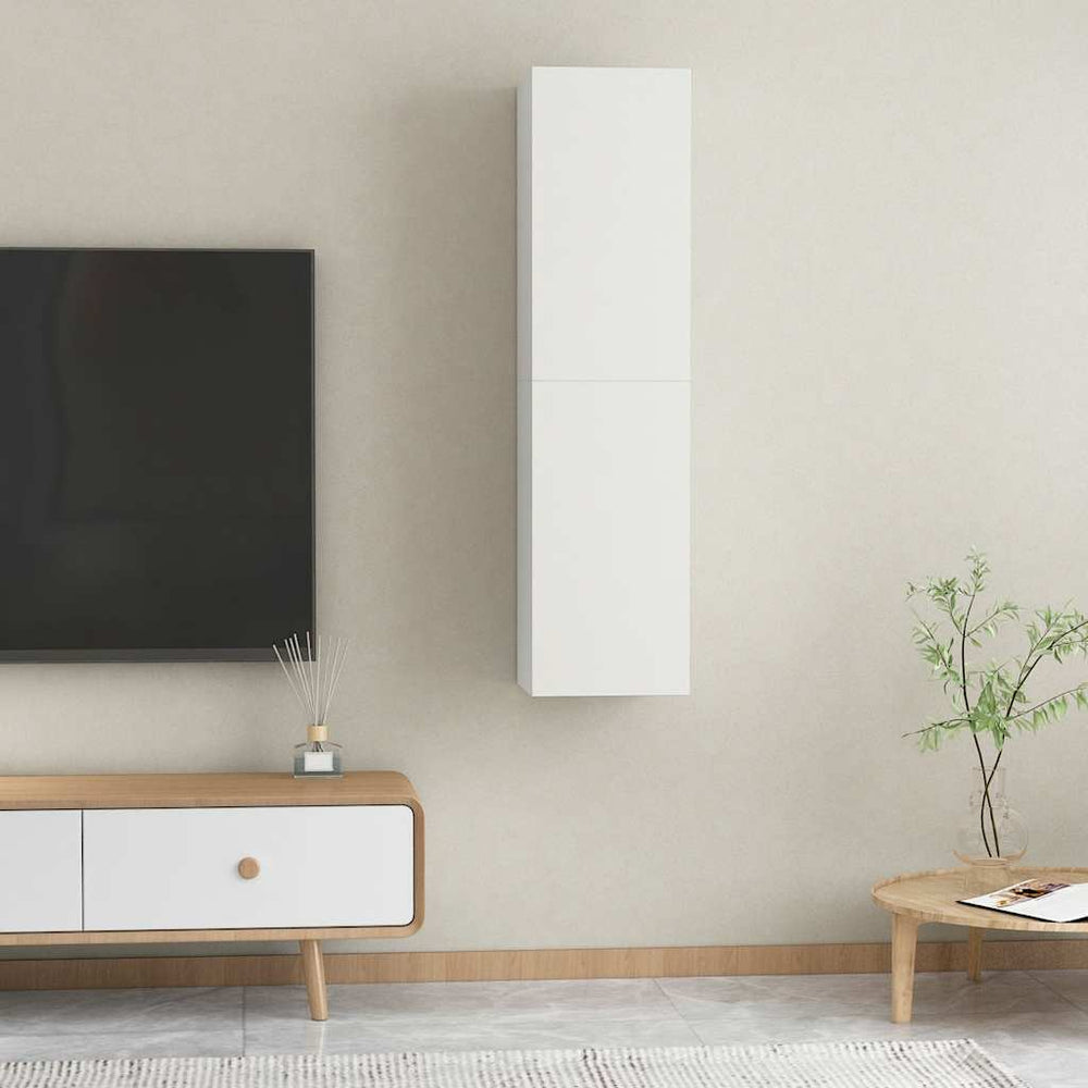 Televizoriaus spintelės, 2vnt., baltos, 30,5x30x60cm, mediena
