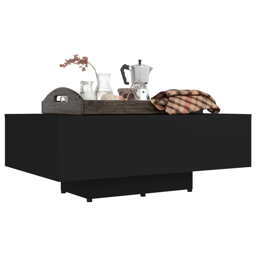 Coffee table, black, 85x55x31cm, engineered wood