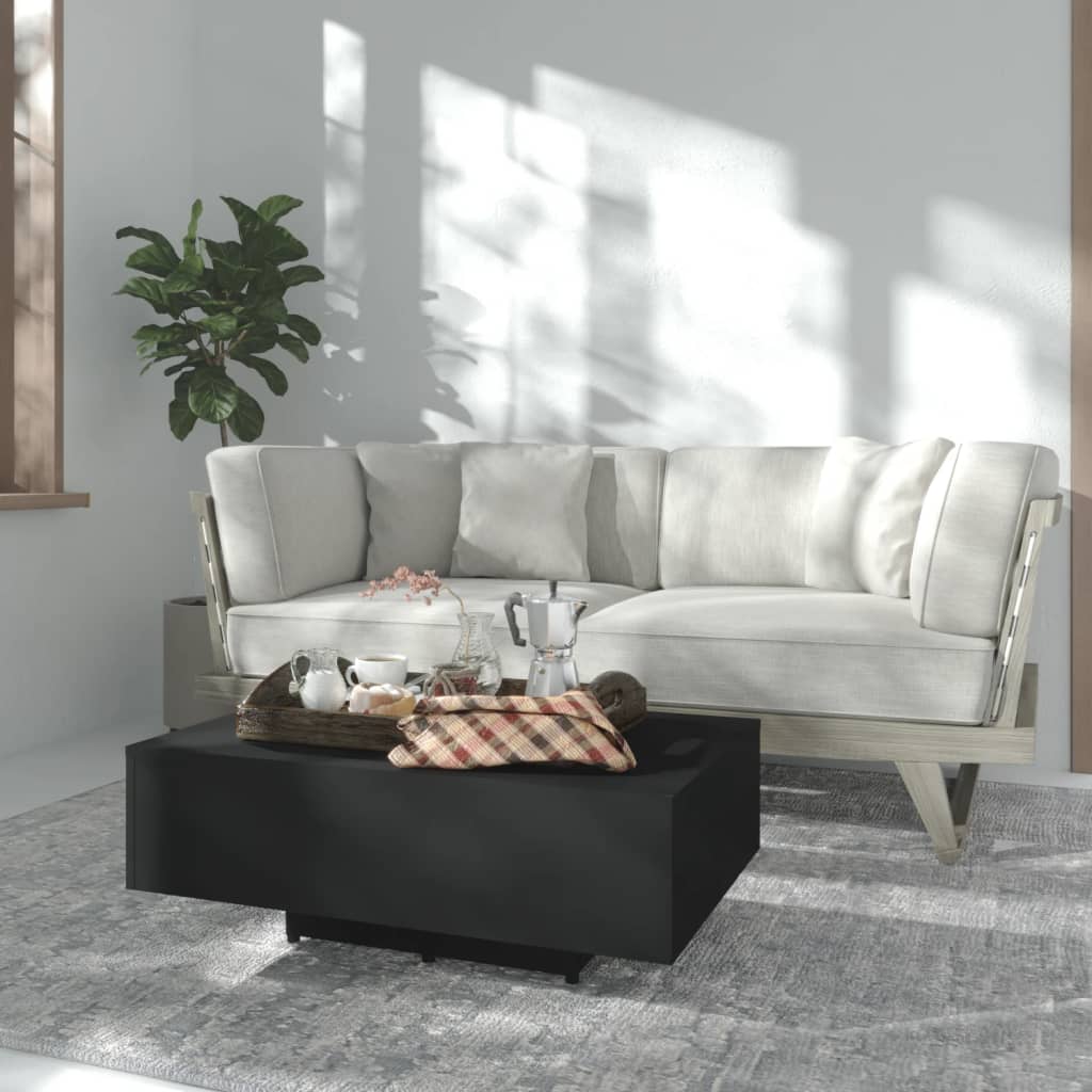 Coffee table, black, 85x55x31cm, engineered wood