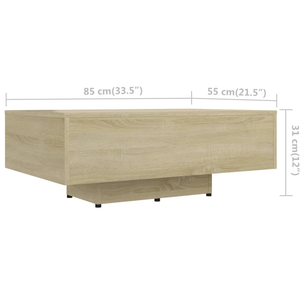 Coffee table, Sonoma oak, 85x55x31cm, engineered wood