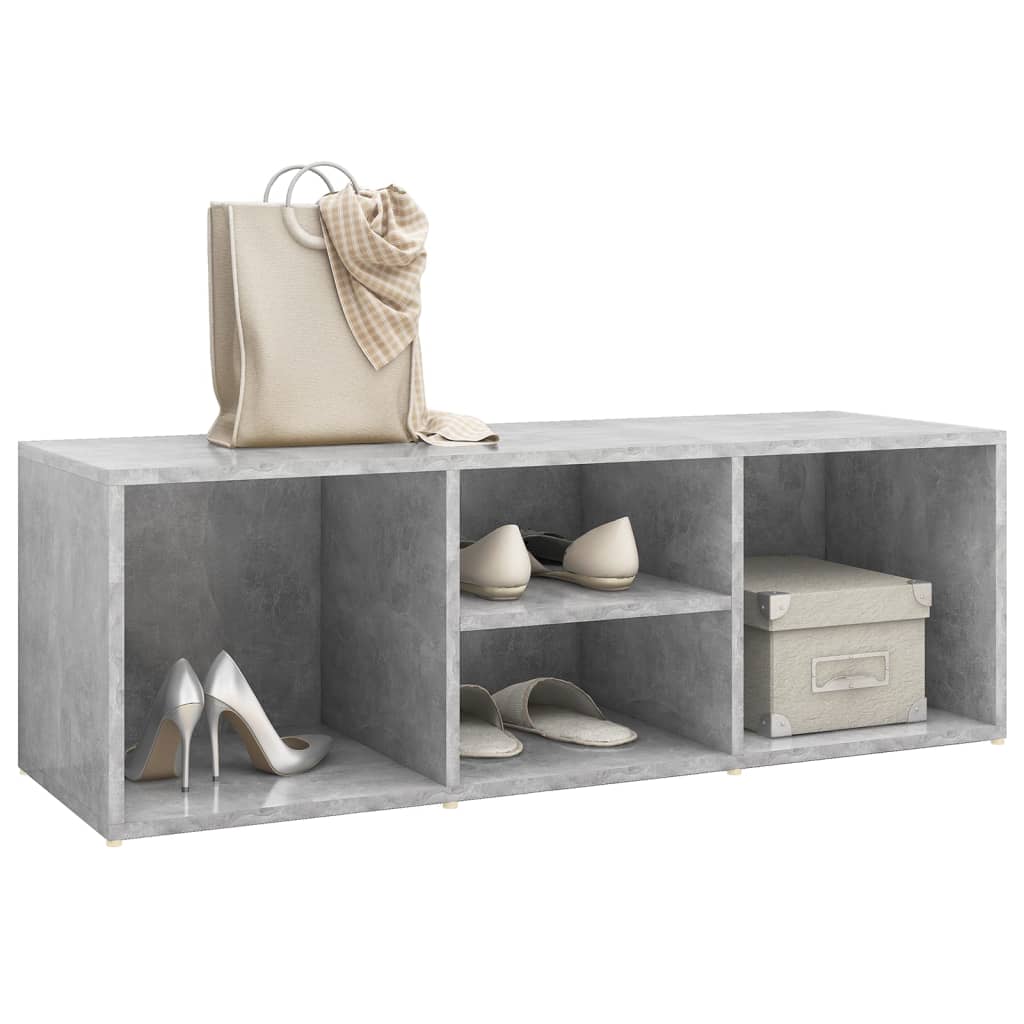 Shoe cabinet-bench, concrete grey, 105x35x35cm, wood