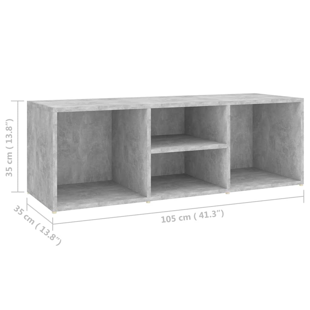 Shoe cabinet-bench, concrete grey, 105x35x35cm, wood