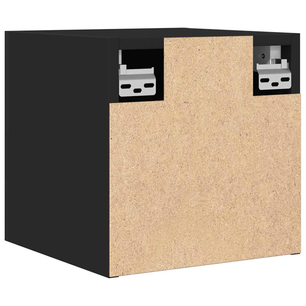 Sieninės televizoriaus spintelės, 2vnt., juodos, 30,5x30x30cm