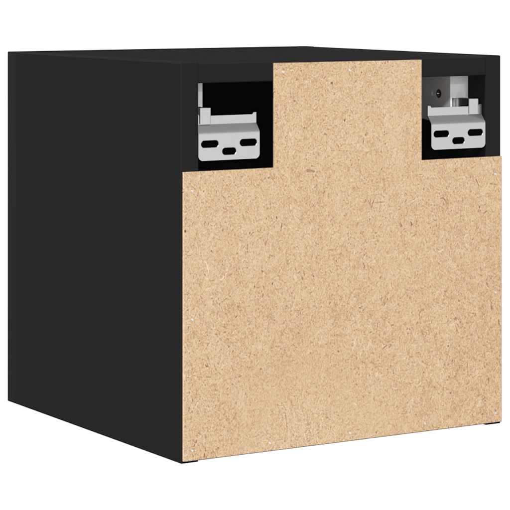 Sieninės televizoriaus spintelės, 2vnt., juodos, 30,5x30x30cm