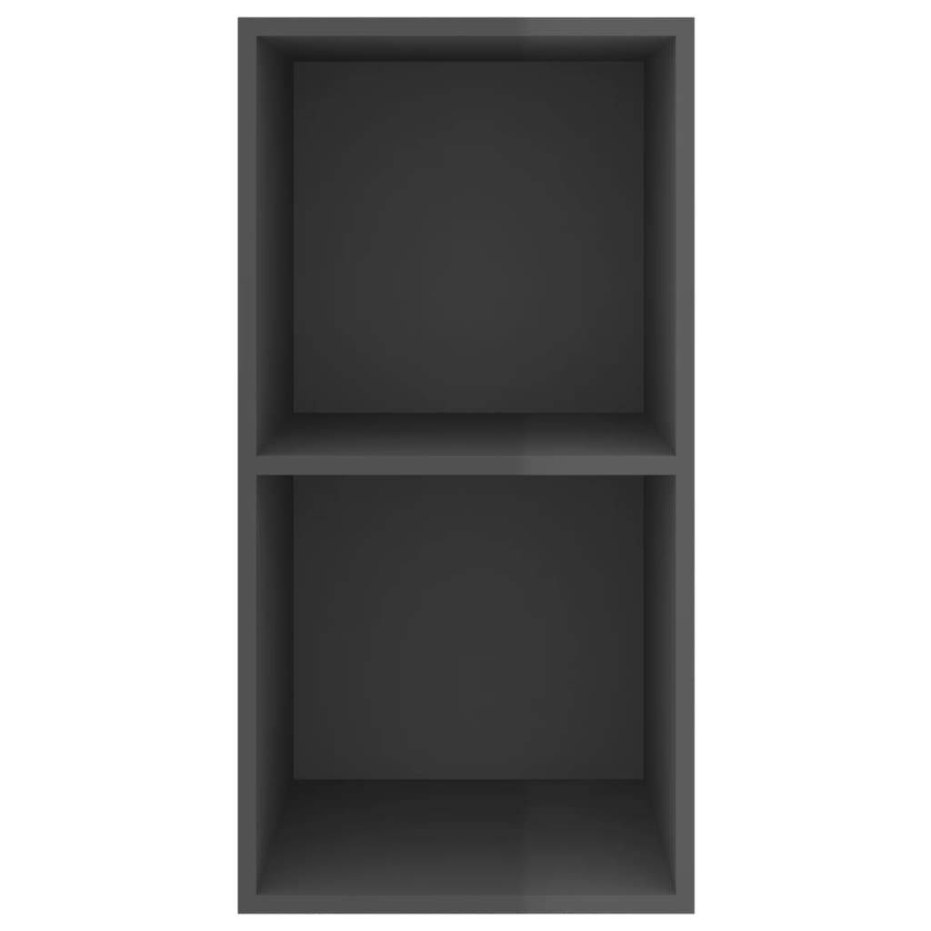 Wall TV cabinet, high gloss grey, 37x37x72 cm, chipboard