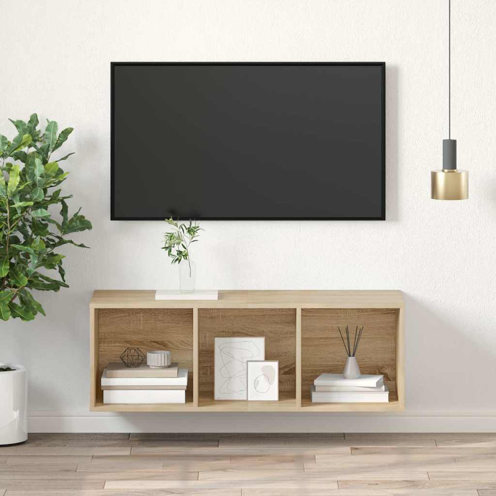 Prie sienos montuojama TV spintelė, ąžuolo, 37x37x107cm, MDP