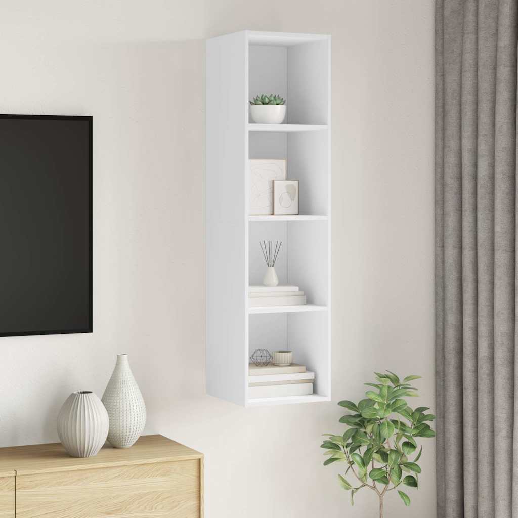 Wall-mounted TV cabinet, white, 37x37x142.5cm, chipboard