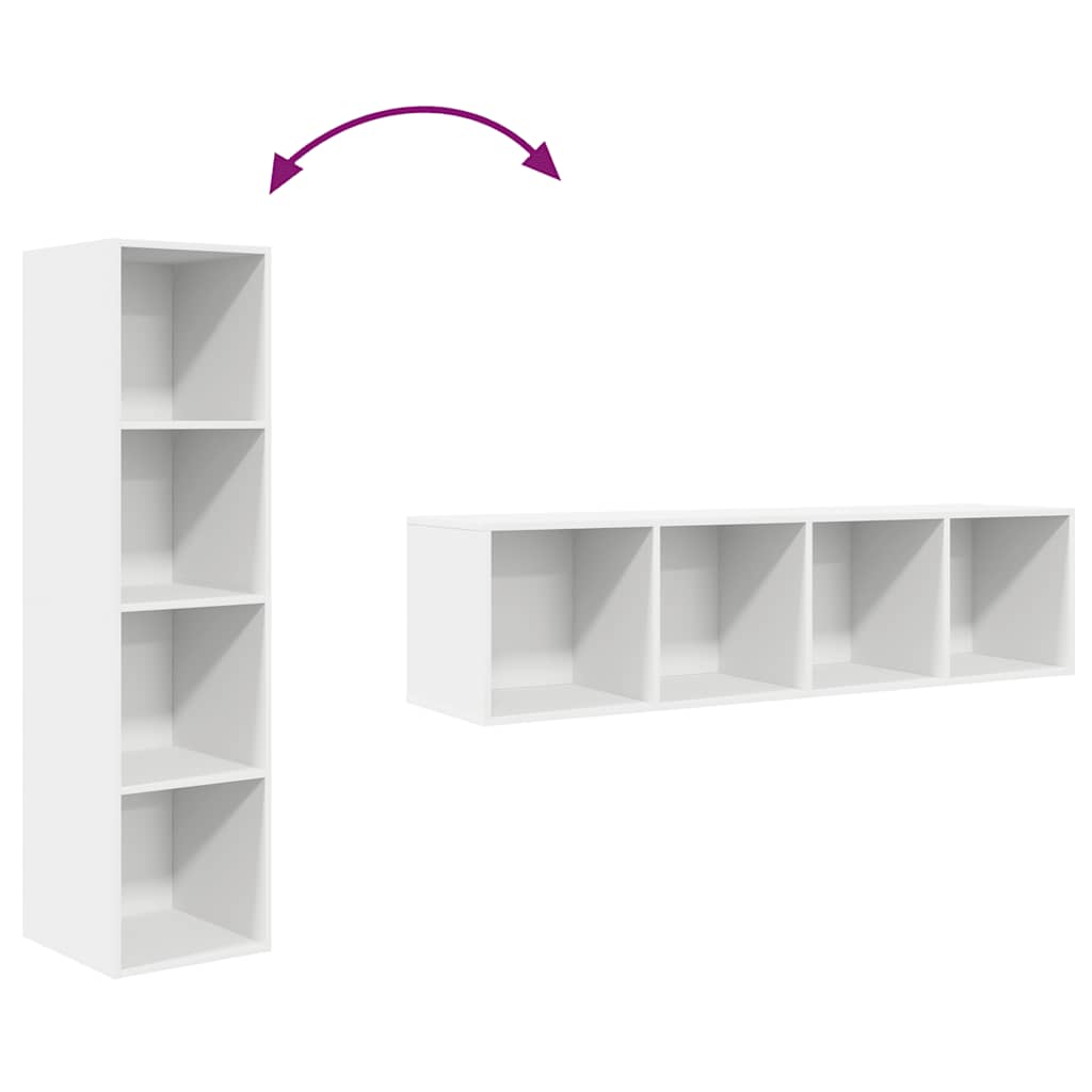 Wall-mounted TV cabinet, white, 37x37x142.5cm, chipboard