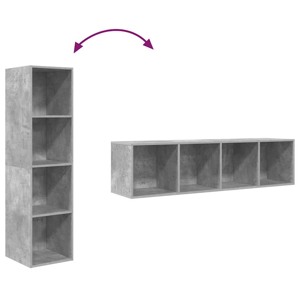 Sieninė TV spintelė, betono, 37x37x142,5cm, apdirbta mediena