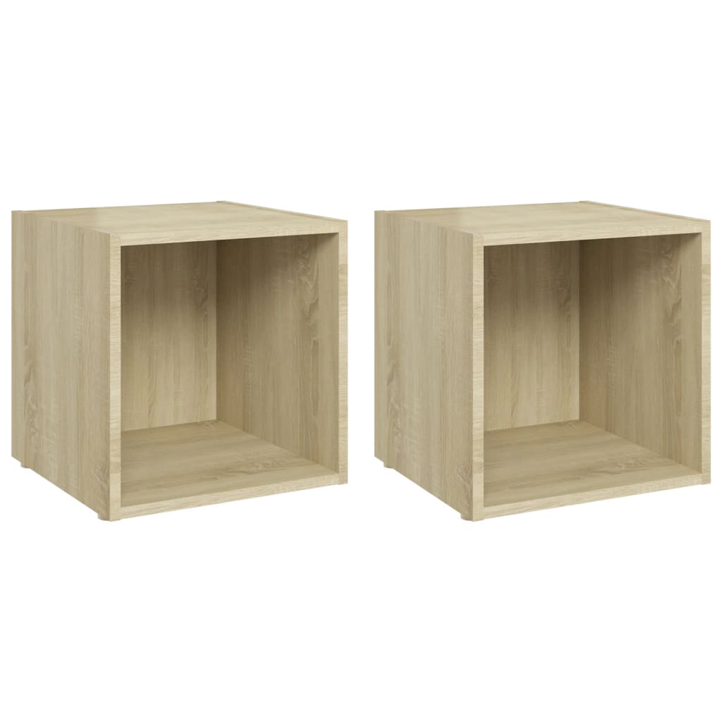 TV cabinets, 2 pcs, oak, 37x35x37cm, particle board
