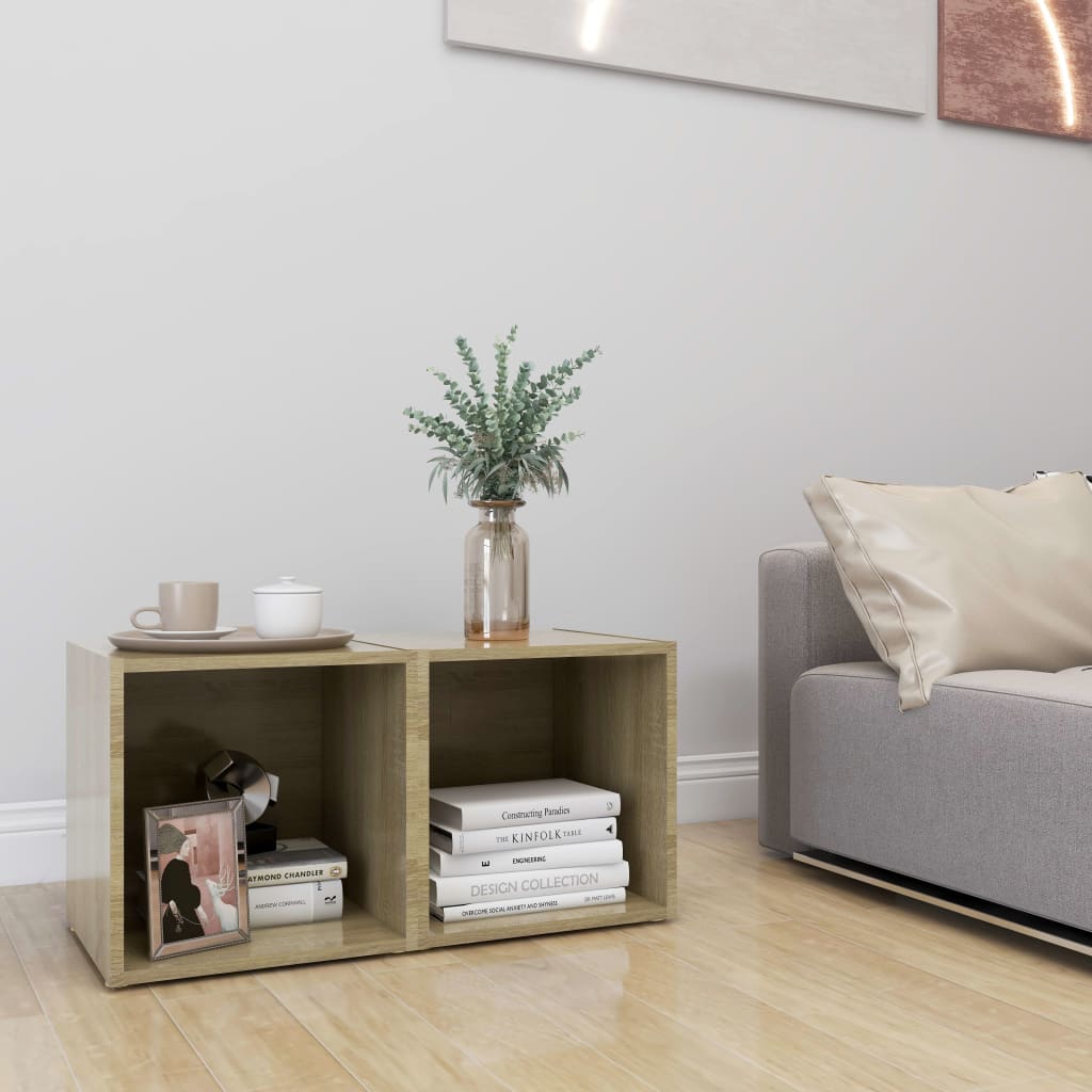 TV cabinets, 2 pcs, oak, 37x35x37cm, particle board
