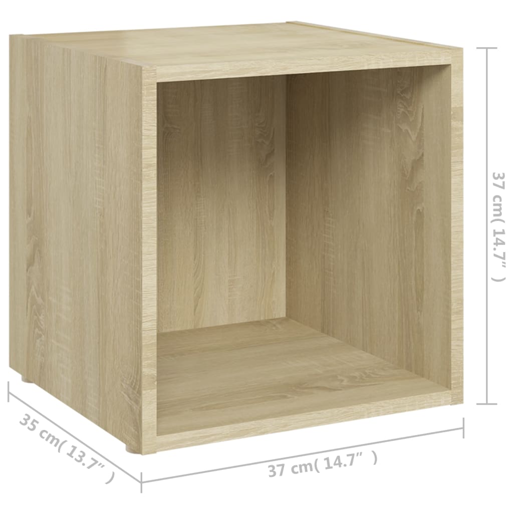 TV cabinets, 2 pcs, oak, 37x35x37cm, particle board
