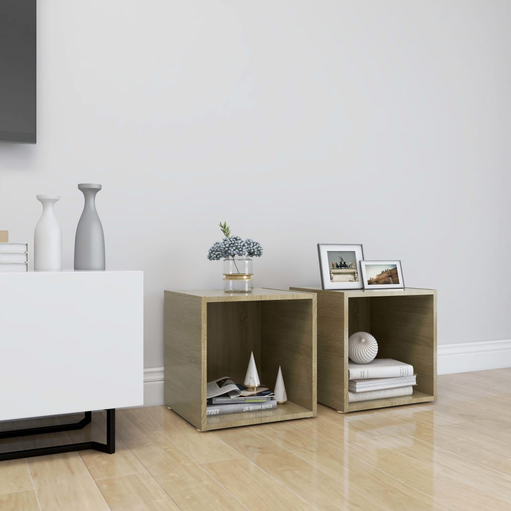 TV cabinets, 2 pcs, oak, 37x35x37cm, particle board