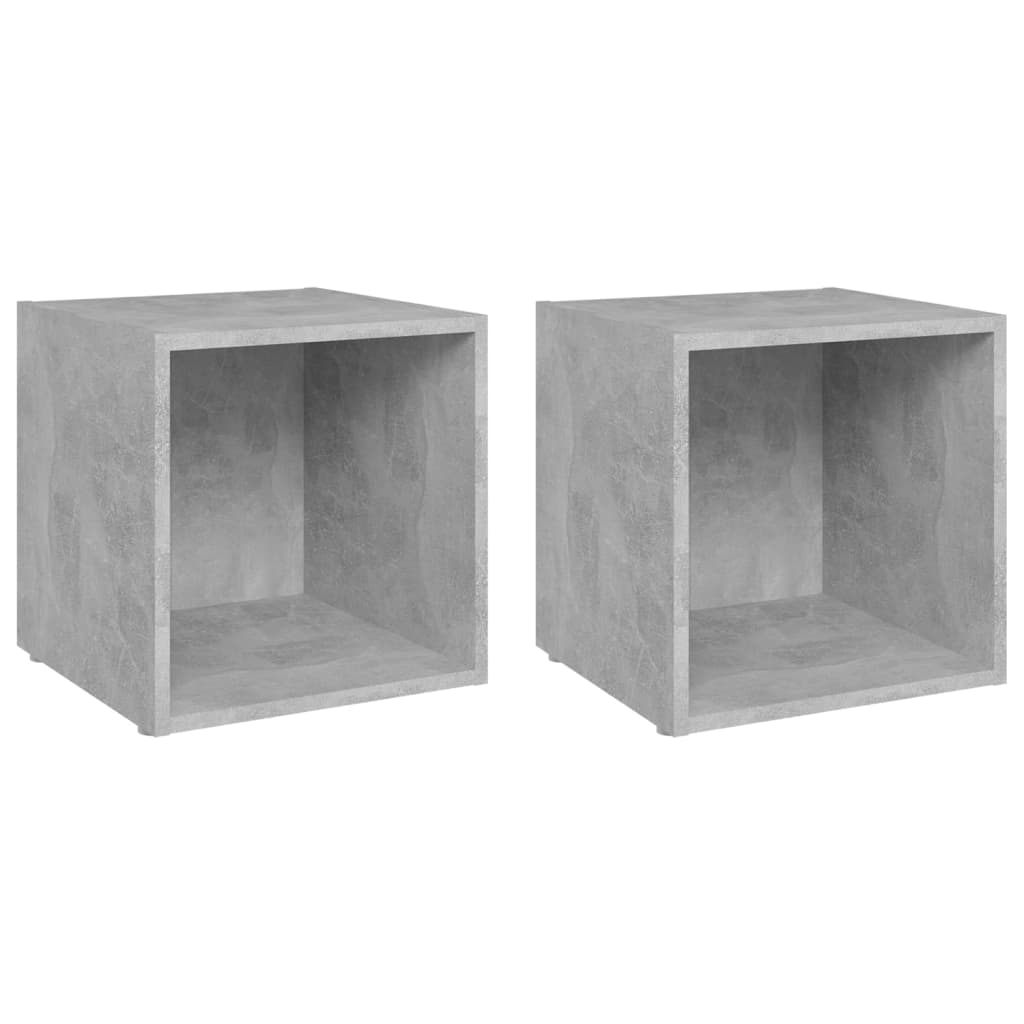TV cabinets, 2 pcs, concrete grey, 37x35x37cm, particle board