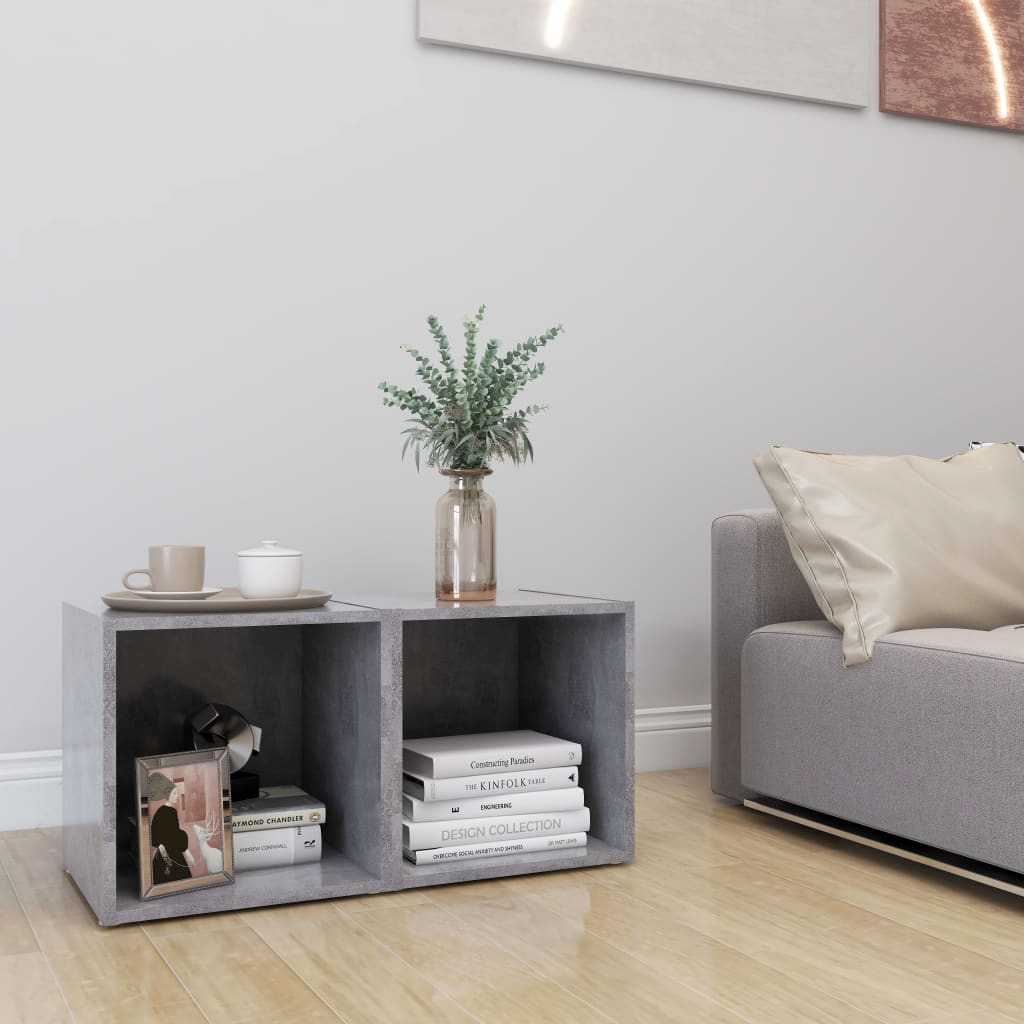 TV cabinets, 2 pcs, concrete grey, 37x35x37cm, particle board