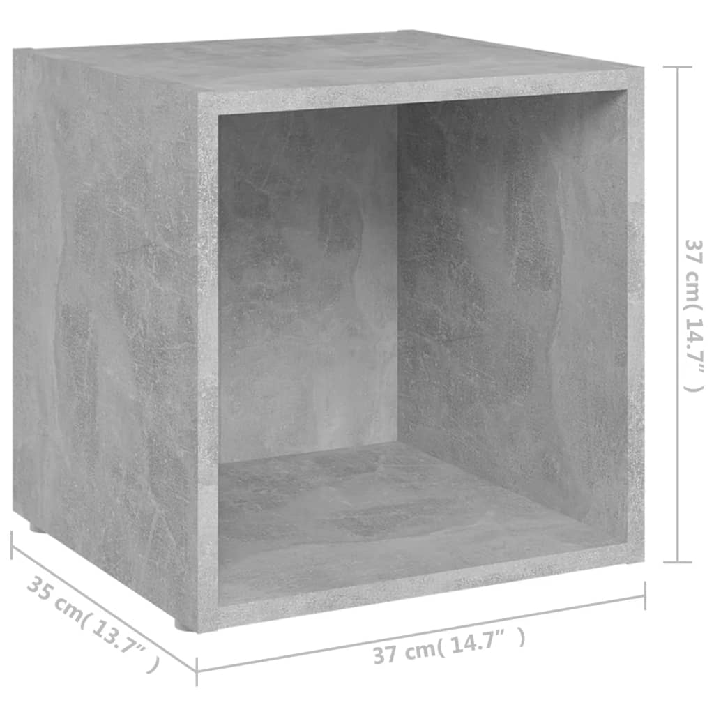 TV cabinets, 2 pcs, concrete grey, 37x35x37cm, particle board
