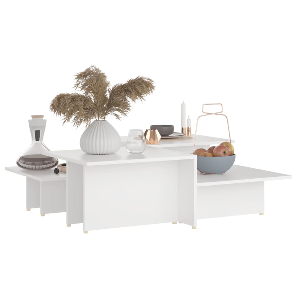 Coffee tables, 2 pcs., white, 111.5x50x33cm, engineered wood