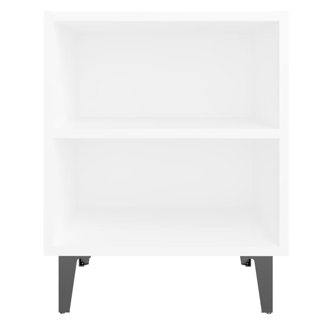 Nightstand with metal legs, white, 40x30x50cm