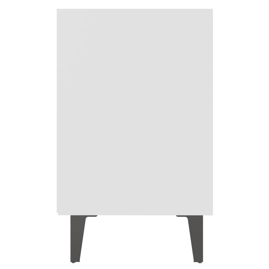Nightstand with metal legs, white, 40x30x50cm