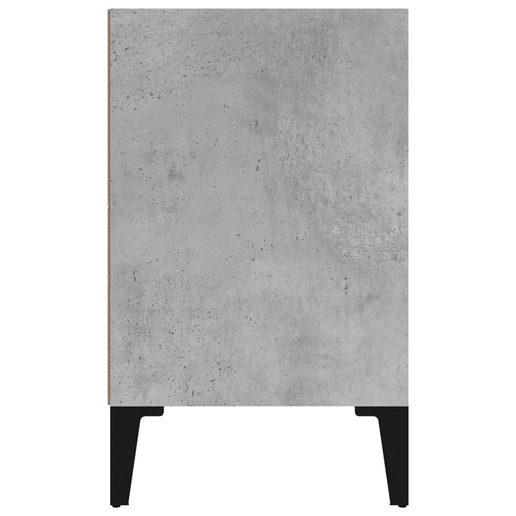 Naktinė spintelė su metalinėmis kojelėmis, betono, 40x30x50cm
