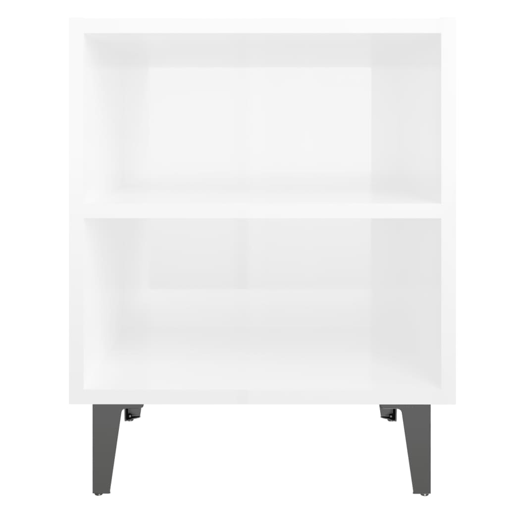 Nightstand with metal legs, white, 40x30x50cm