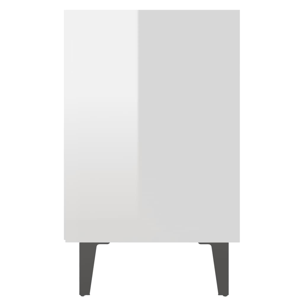 Nightstand with metal legs, white, 40x30x50cm
