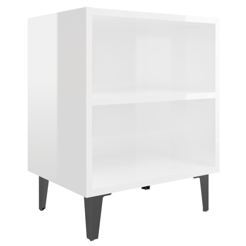 Bedside tables with legs, 2 pcs, white, 40x30x50cm
