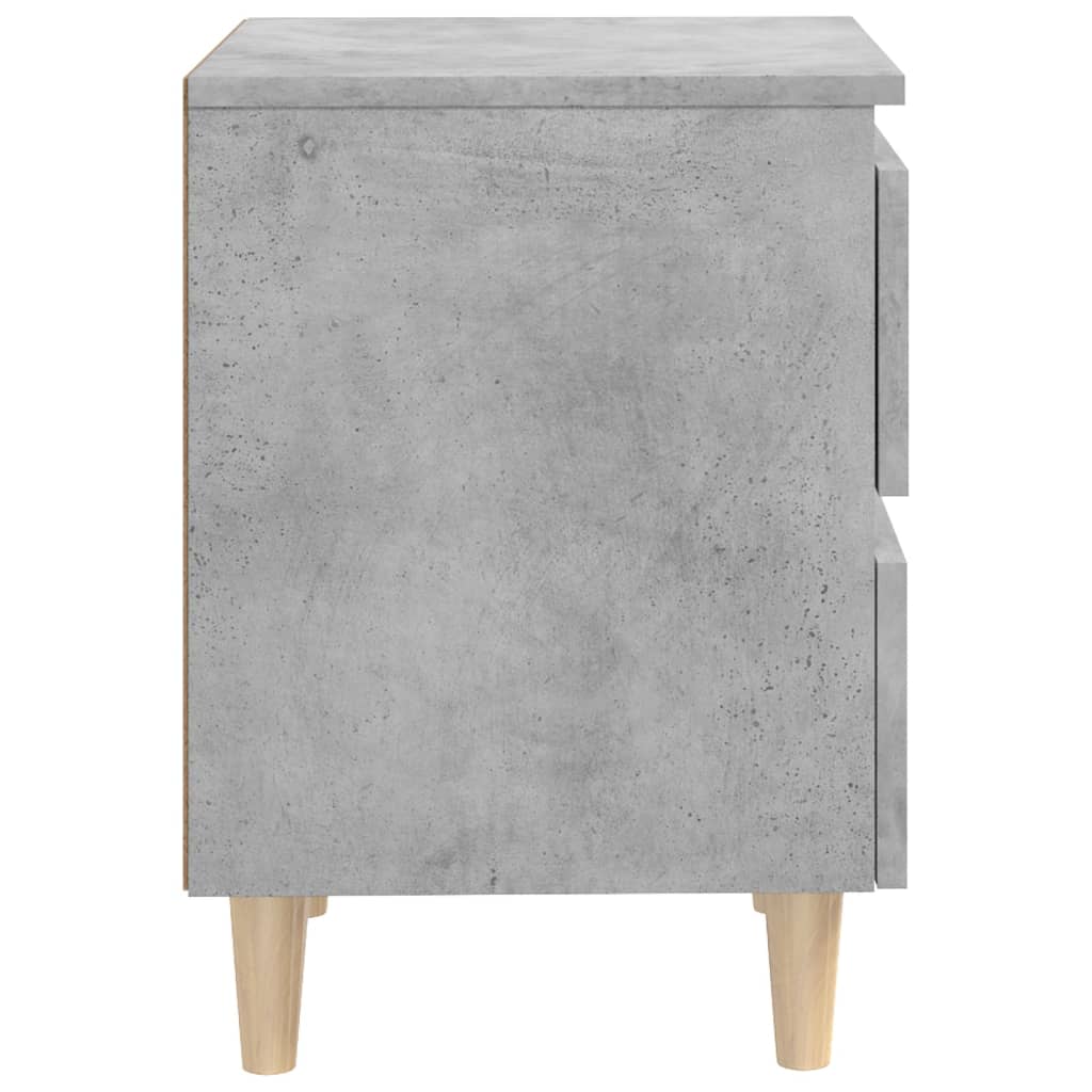 Bedside cabinet with solid pine legs, grey, 40x35x50cm