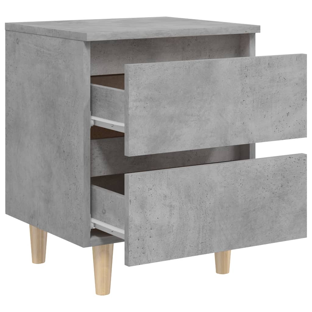 Bedside cabinet with solid pine legs, grey, 40x35x50cm