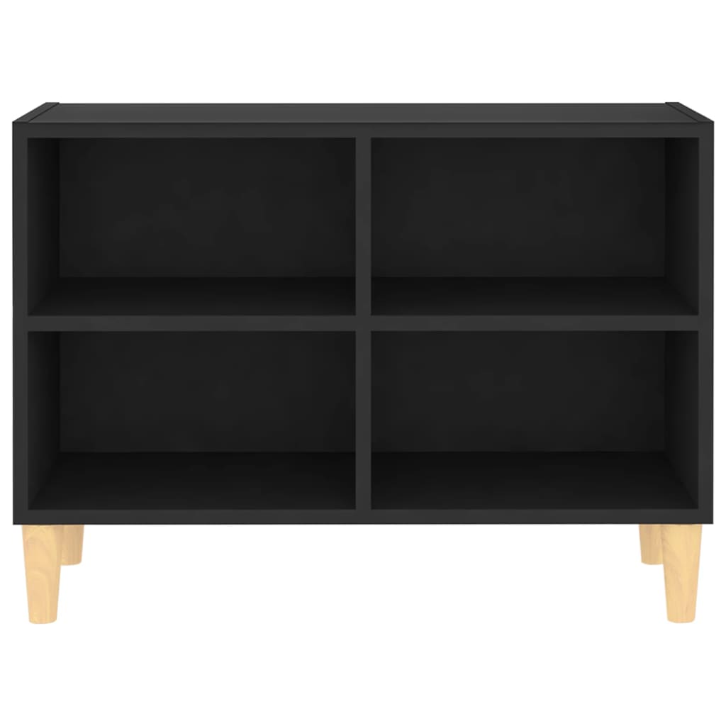 TV spintelė su medinėmis kojelėmis, juoda, 69,5x30x50cm