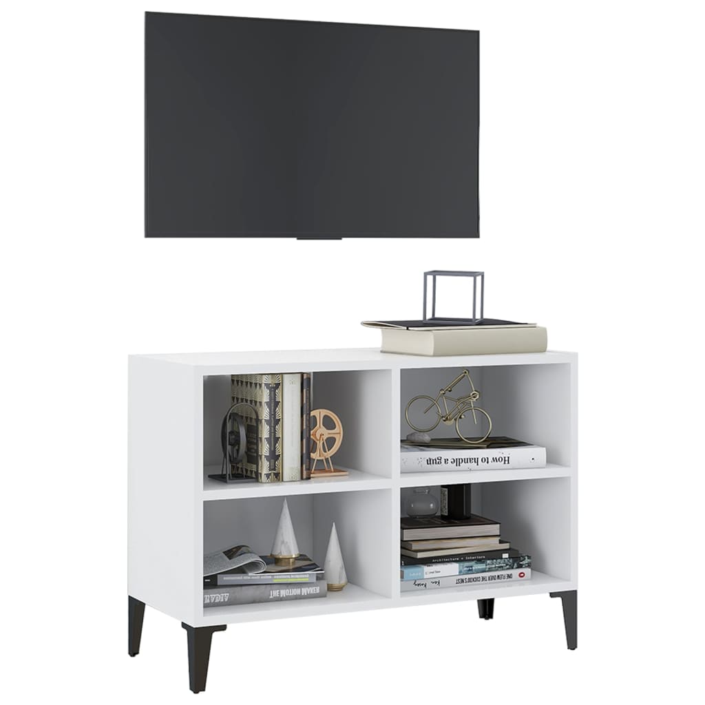 TV cabinet with metal legs, white, 69.5x30x50cm