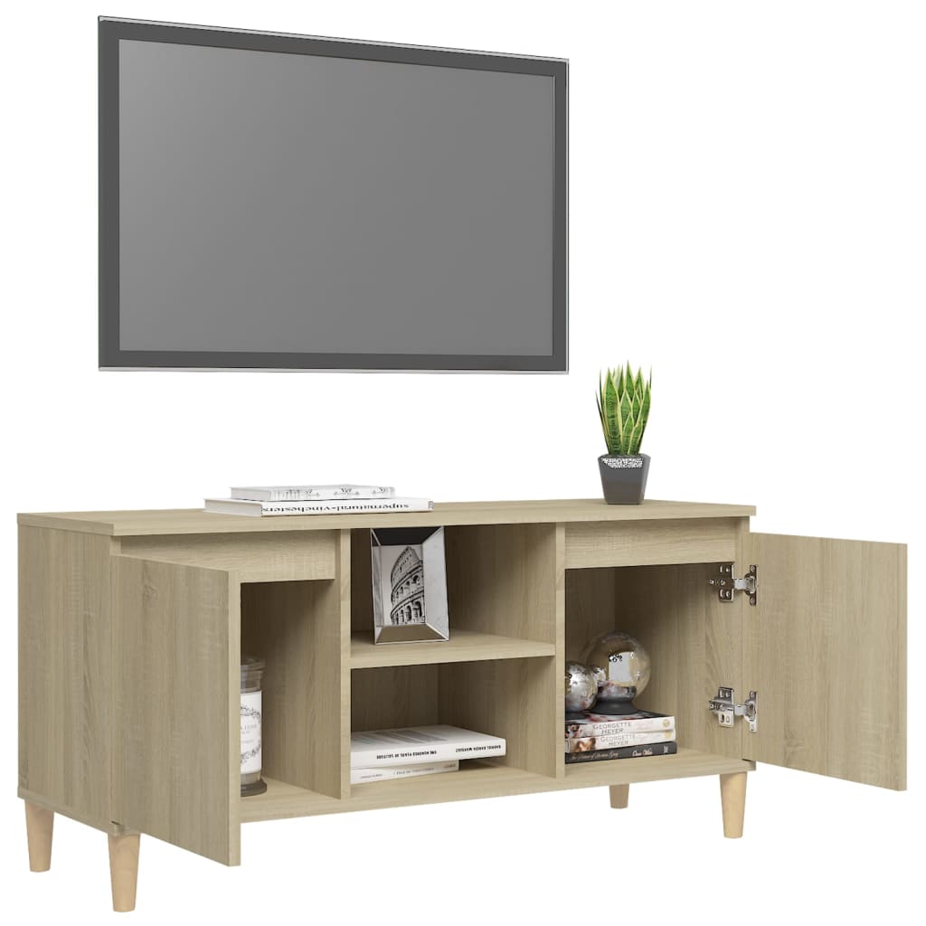 TV cabinet with wooden legs, oak, 103.5x35x50cm