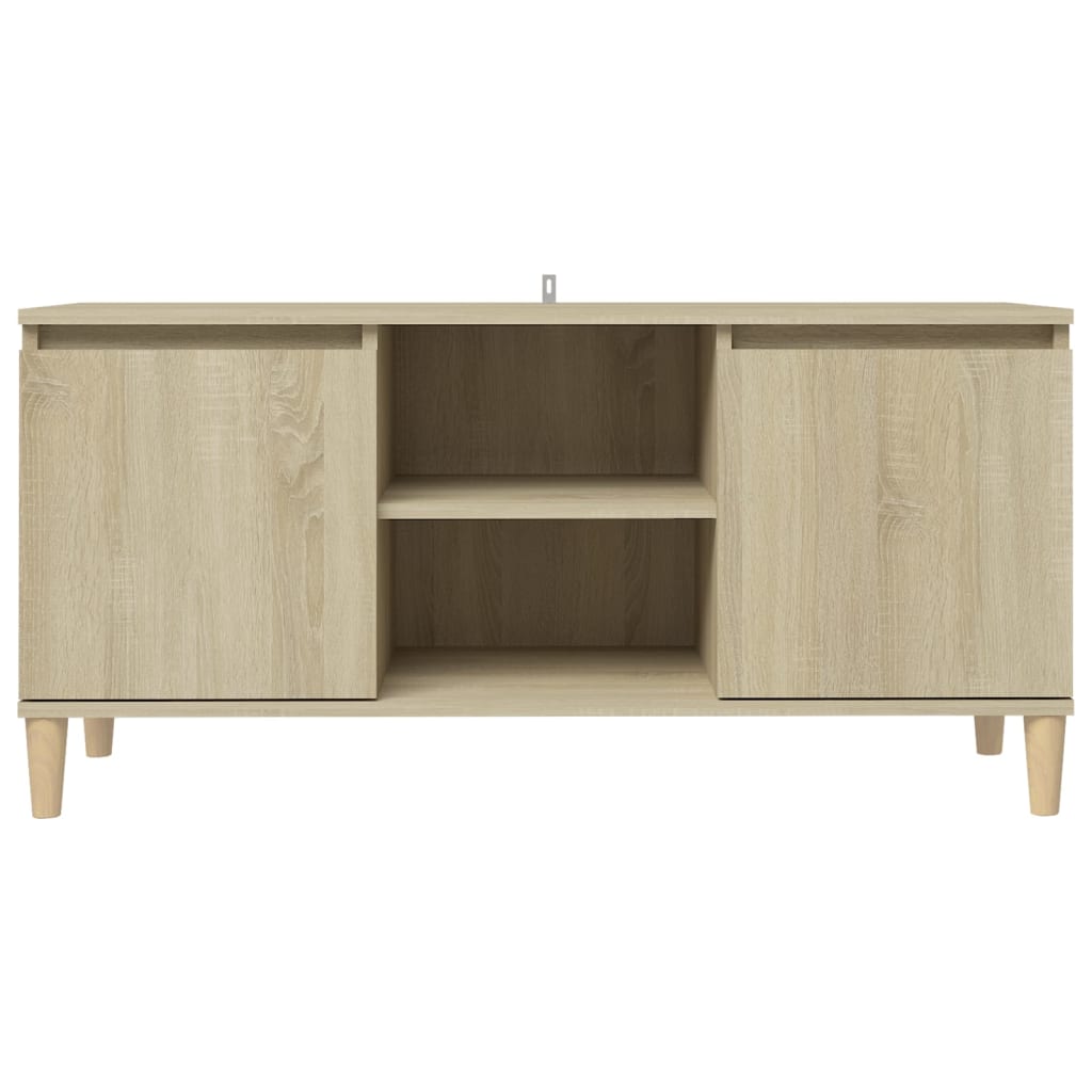TV cabinet with wooden legs, oak, 103.5x35x50cm