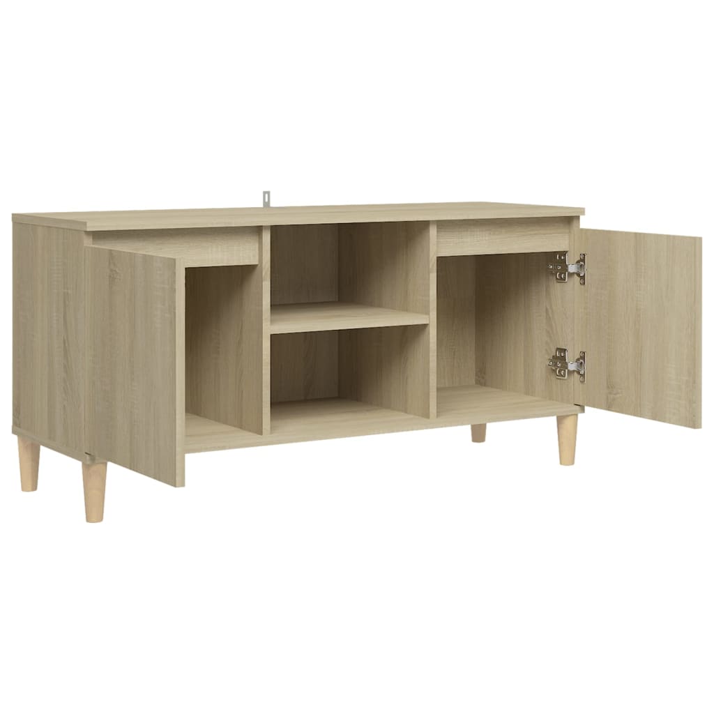 TV cabinet with wooden legs, oak, 103.5x35x50cm