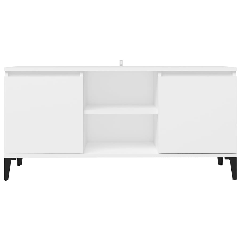 TV skapītis ar metāla kājām, balts, 103,5x35x50cm