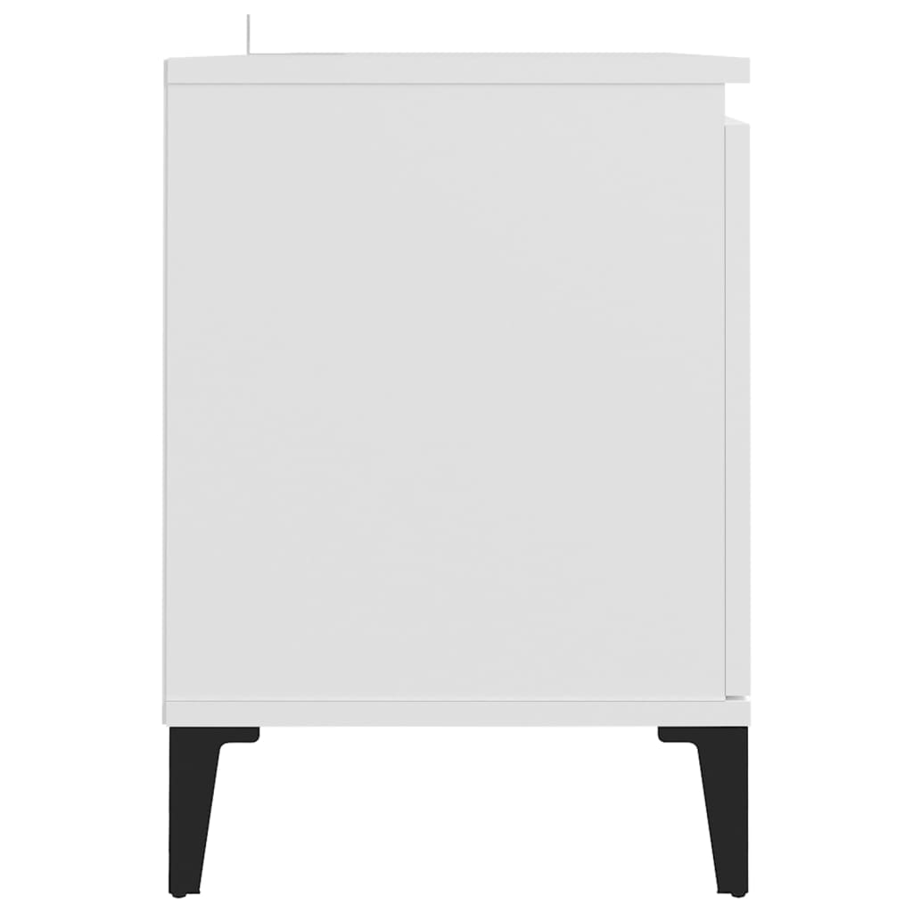 TV skapītis ar metāla kājām, balts, 103,5x35x50cm