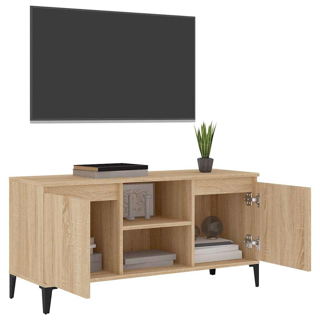 TV spintelė su metalinėmis kojelėmis, ąžuolo, 103,5x35x50cm