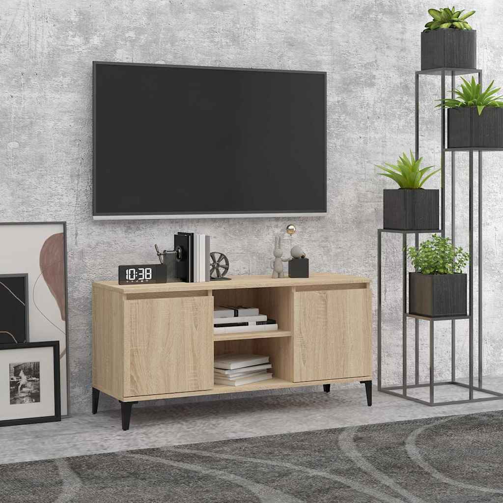 TV spintelė su metalinėmis kojelėmis, ąžuolo, 103,5x35x50cm