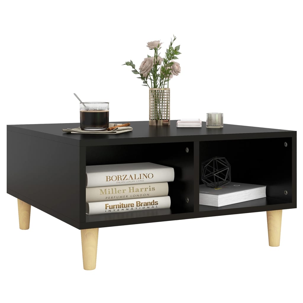 Coffee table, black, 60x60x30cm, particle board