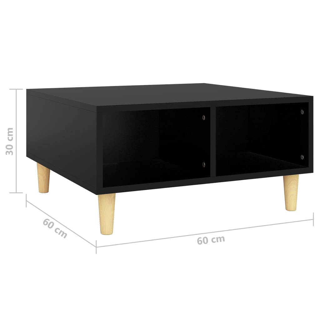 Coffee table, black, 60x60x30cm, particle board