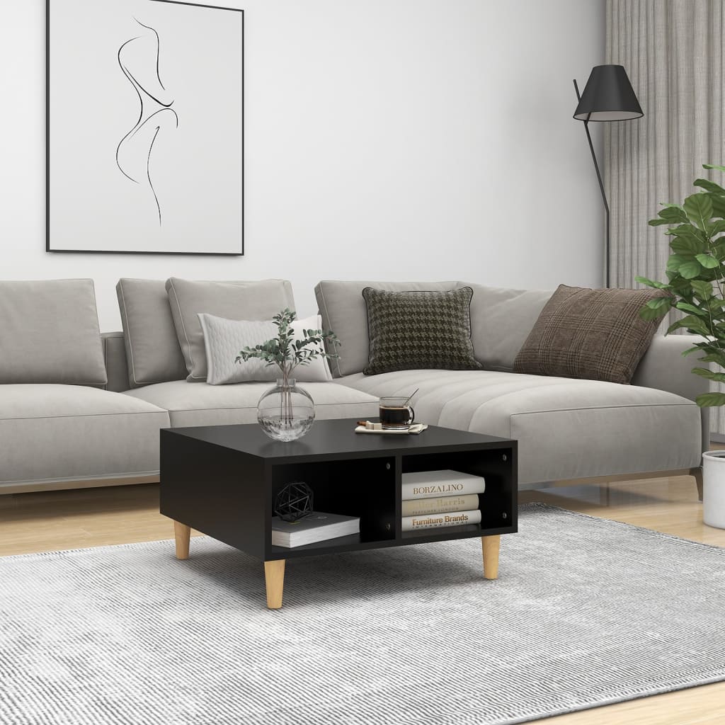 Coffee table, black, 60x60x30cm, particle board
