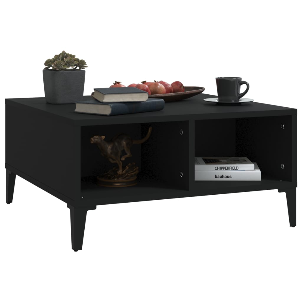 Coffee table, black, 60x60x30cm, particle board