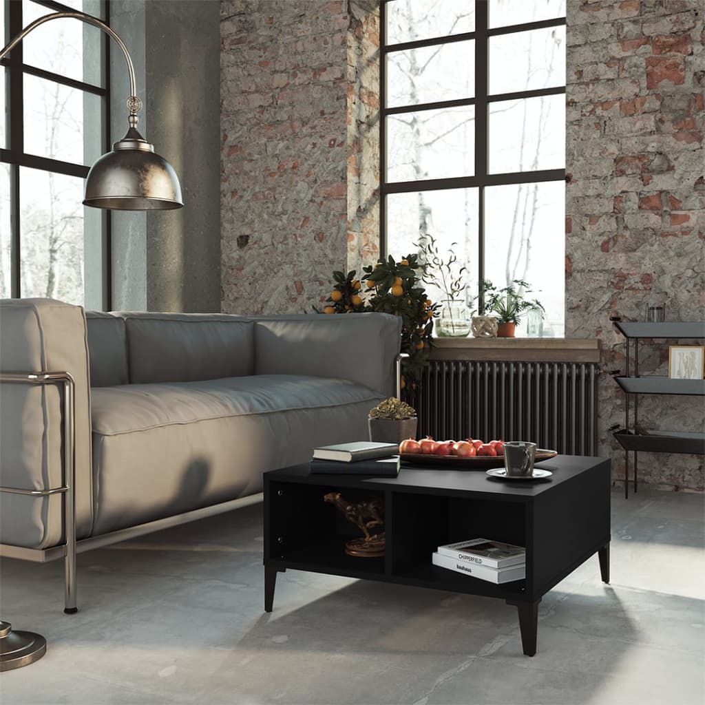 Coffee table, black, 60x60x30cm, particle board