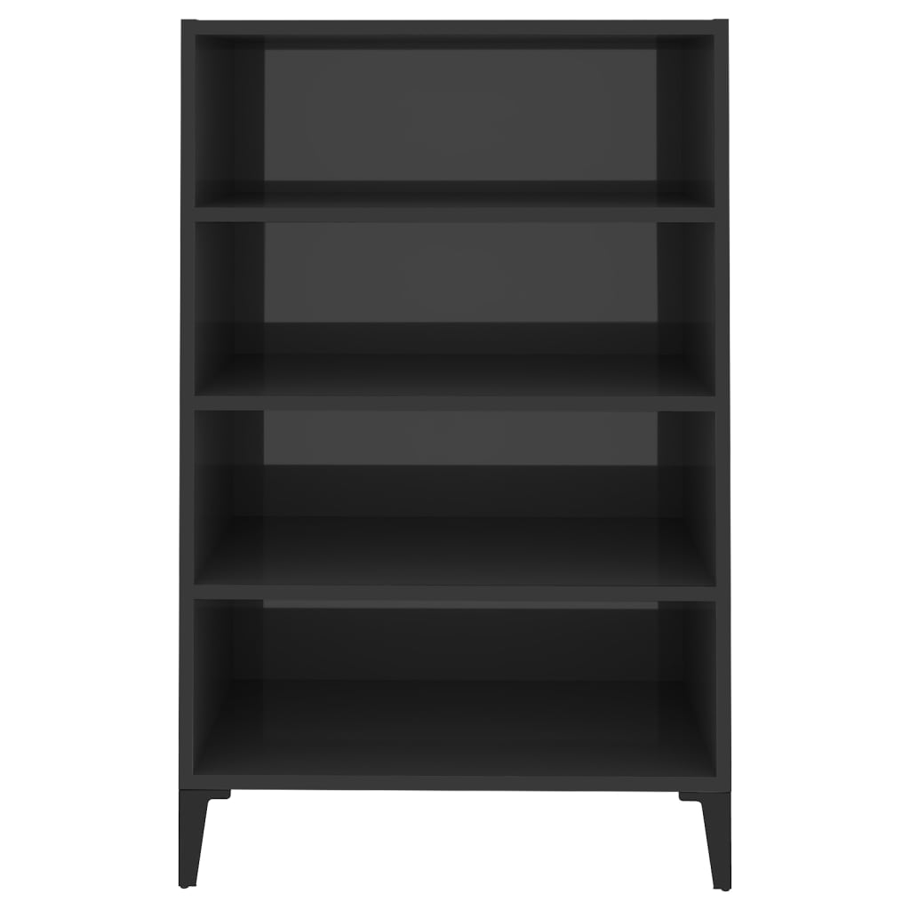 Side cabinet, grey, 57x35x90cm, engineered wood, high gloss
