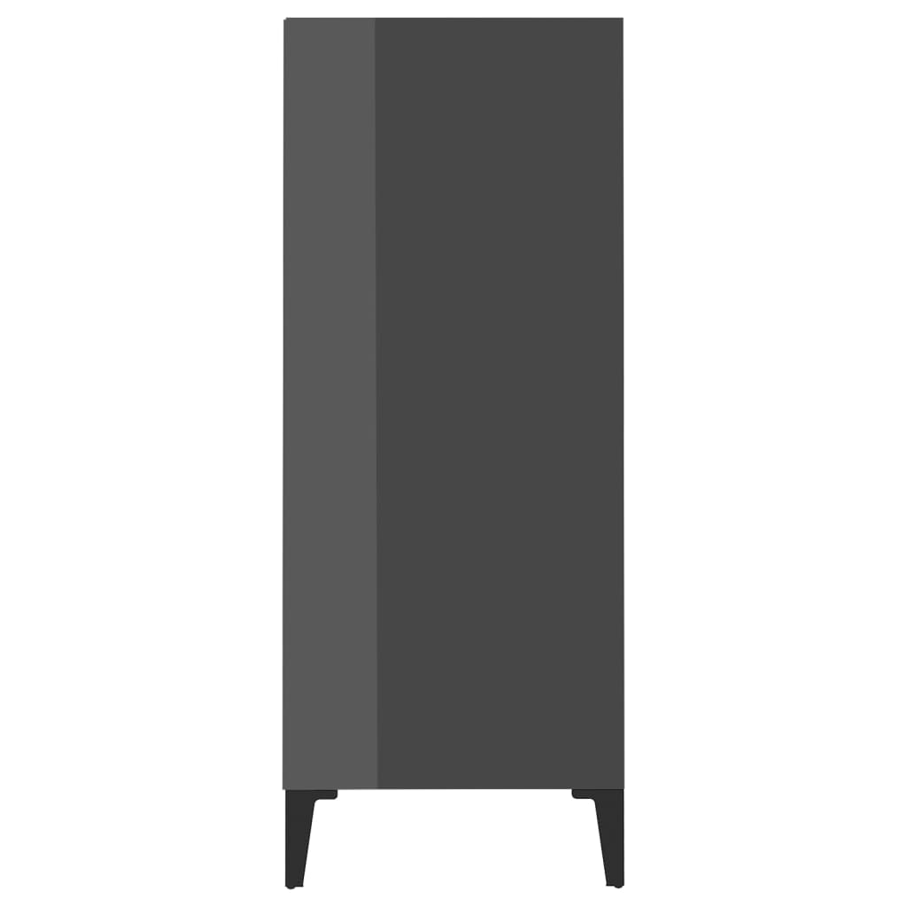 Side cabinet, grey, 57x35x90cm, engineered wood, high gloss