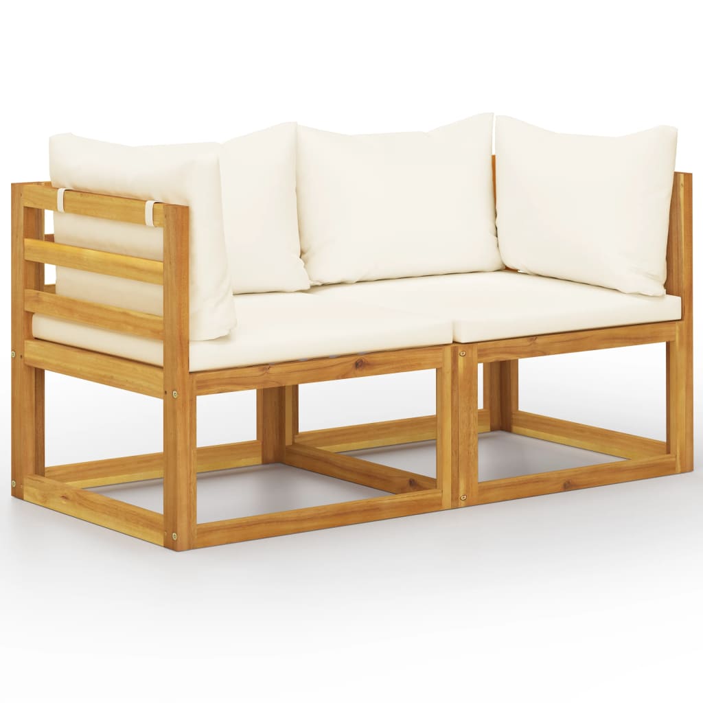 Two-seater garden bench with cream cushions (311853)