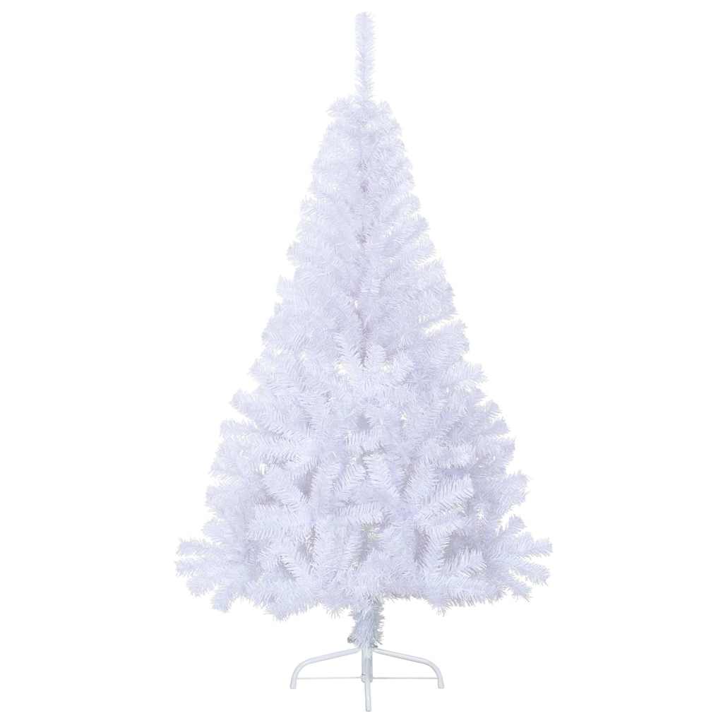 Dirbtinė pusinė Kalėdų eglutė su stovu, balta, 120cm, PVC