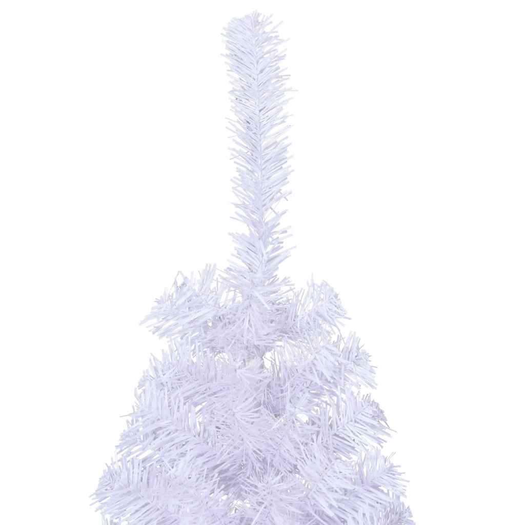 Dirbtinė pusinė Kalėdų eglutė su stovu, balta, 150cm, PVC